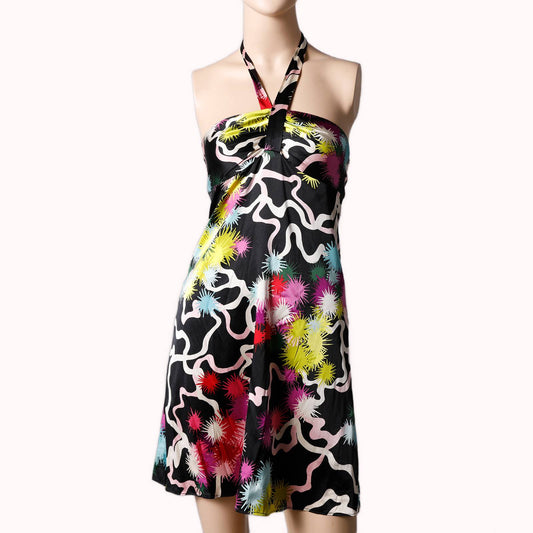 TRINA TURK Strapless Printed Silk Dress