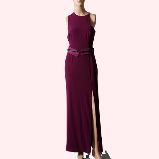 HALSTON HERITAGE Magenta Sleeveless Maxi Dress