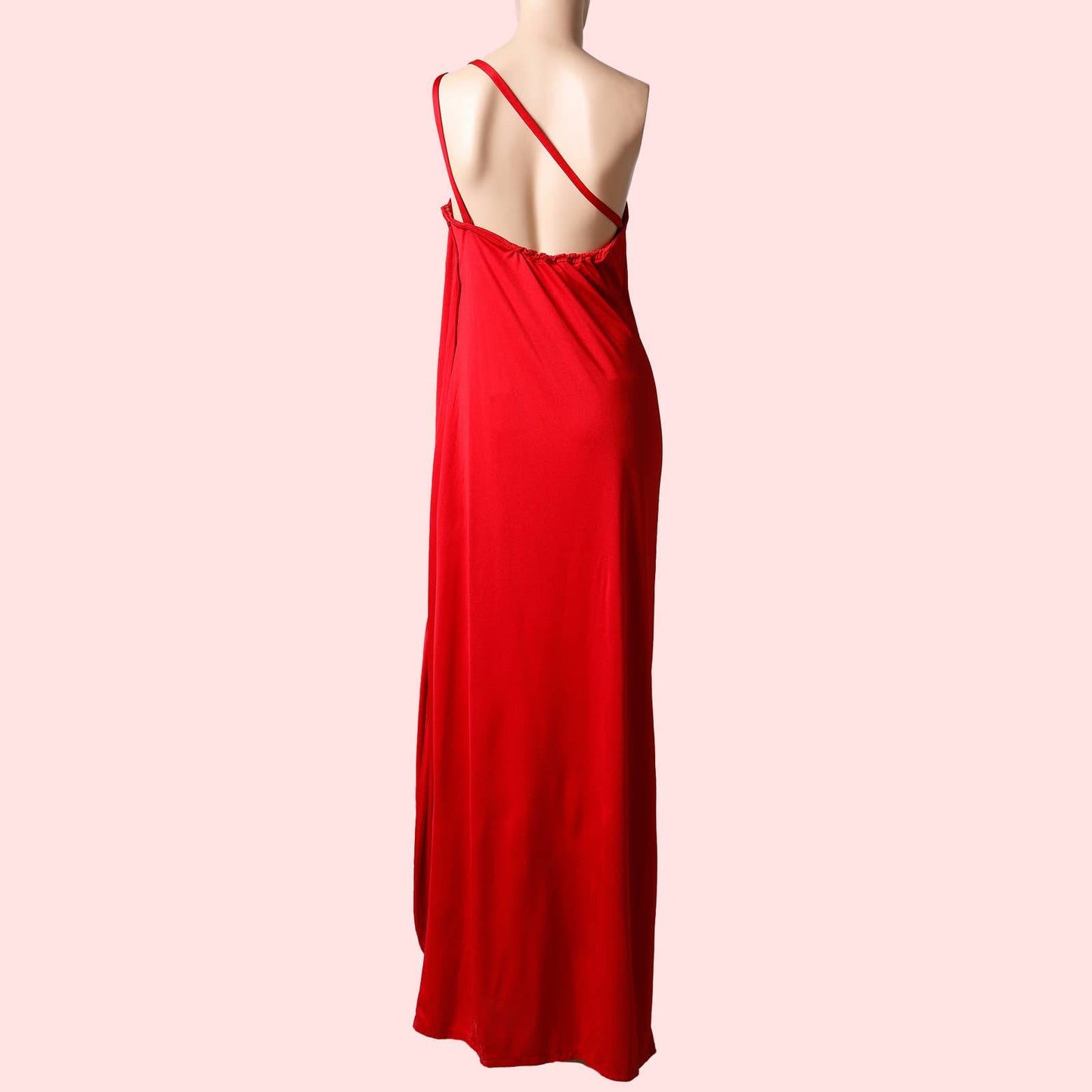 JACK HARTLEY Vintage Red One Shoulder Maxi Dress with Crystal Embellishments