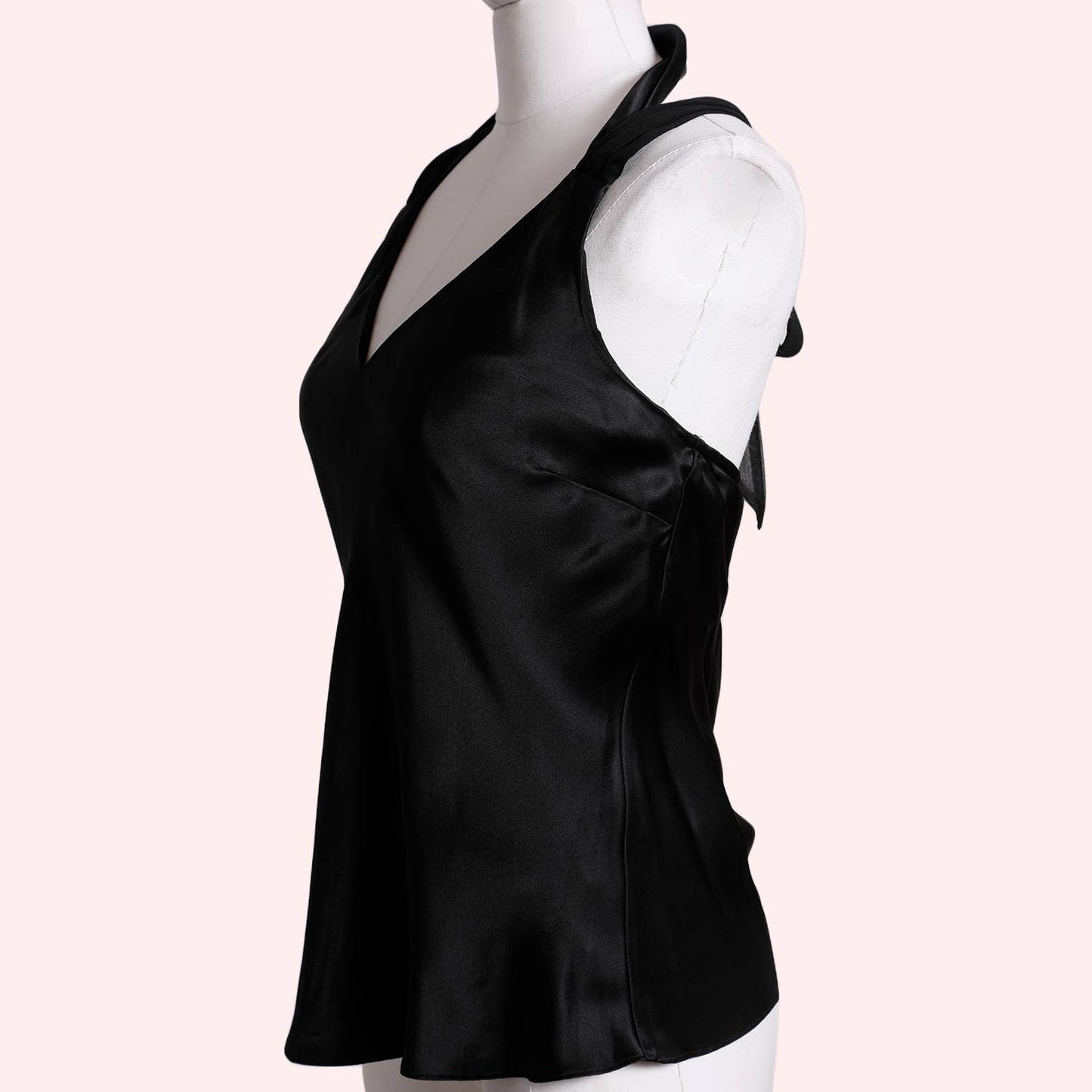 M BY MADONNA Black Silk Halter Top