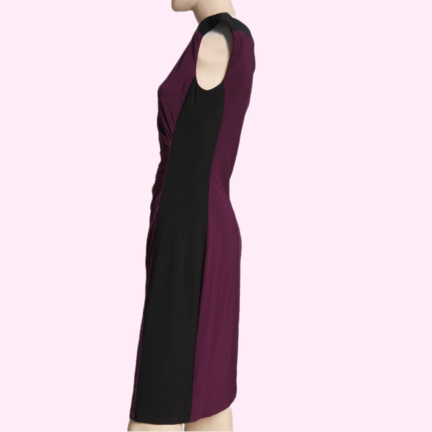 RALPH LAUREN Purple and Black Short Sleeve Dress