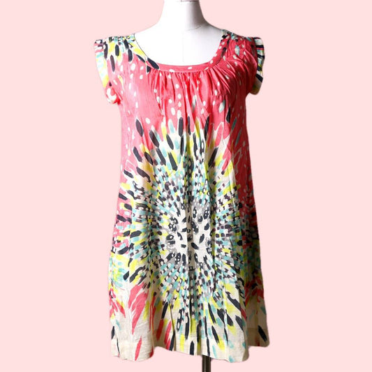 PAUL & JOE Sleeveless Printed Mini Cotton/Silk Tunic Dress