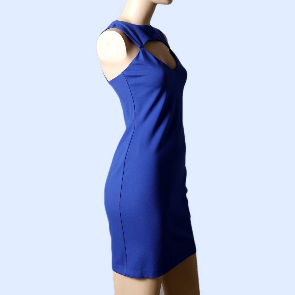 AMANDA UPRICHARD Cobalt Blue Cutout Front Sleeveless Mini Dress