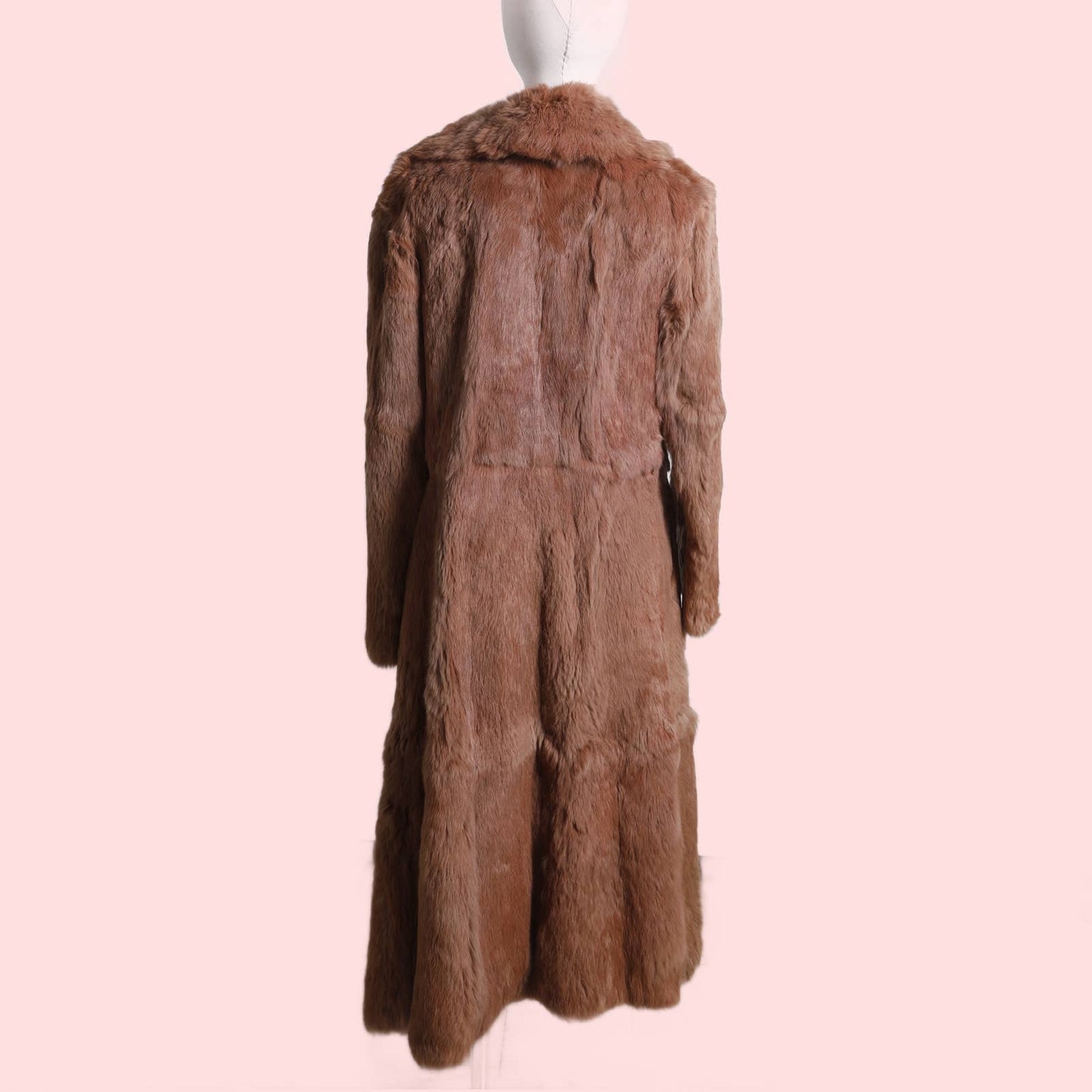 VINTAGE 1970's Dusty Rose Long Fur Coat