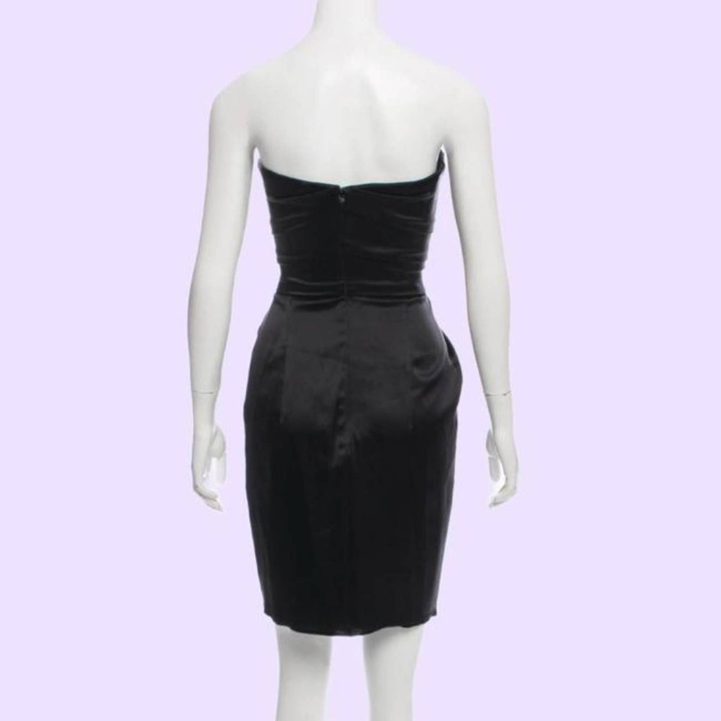 JASMINE DI MILO Black Strapless Silk Cocktail Dress 