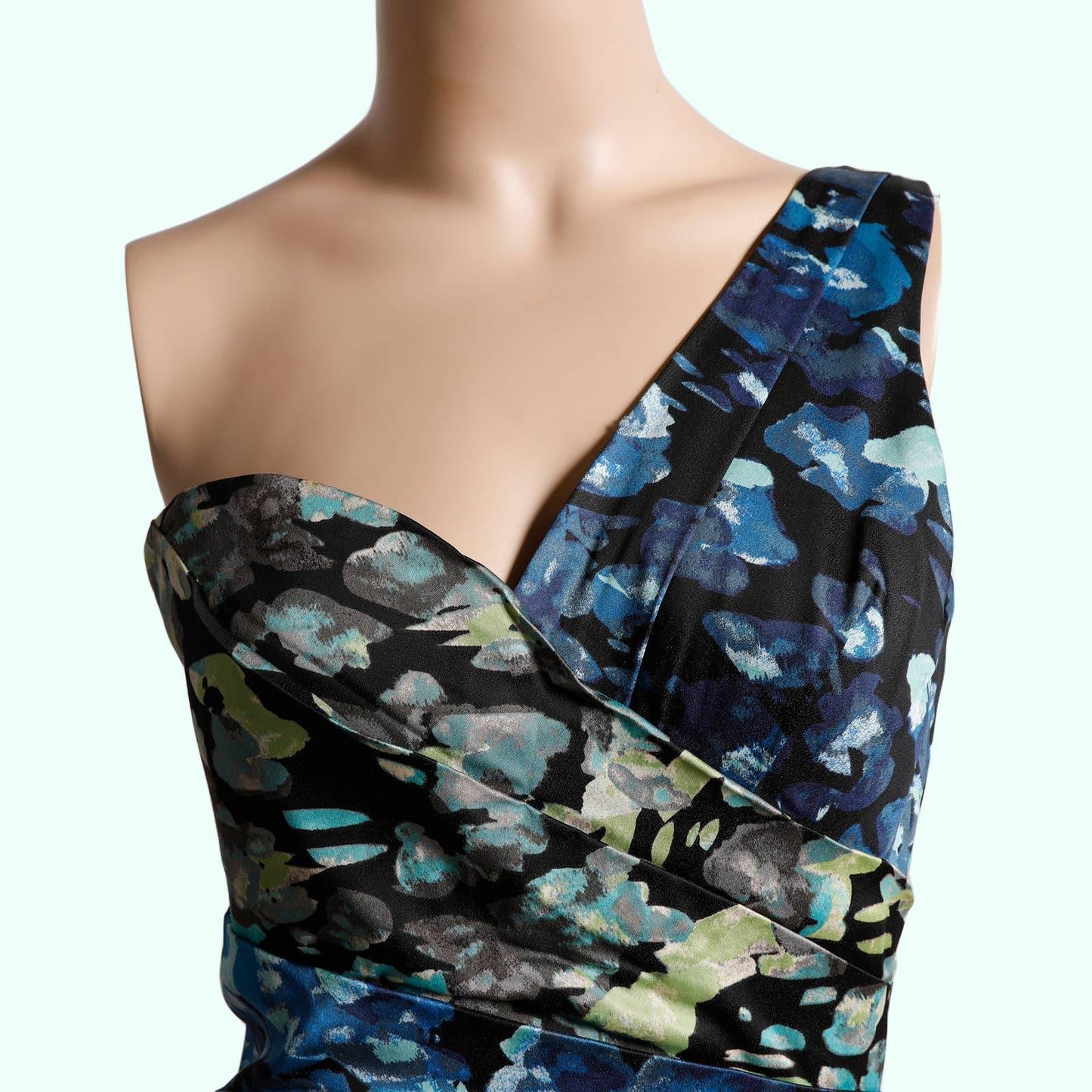 BCBGMAXAZRIA Multicolor Floral One Shoulder Mini Dress