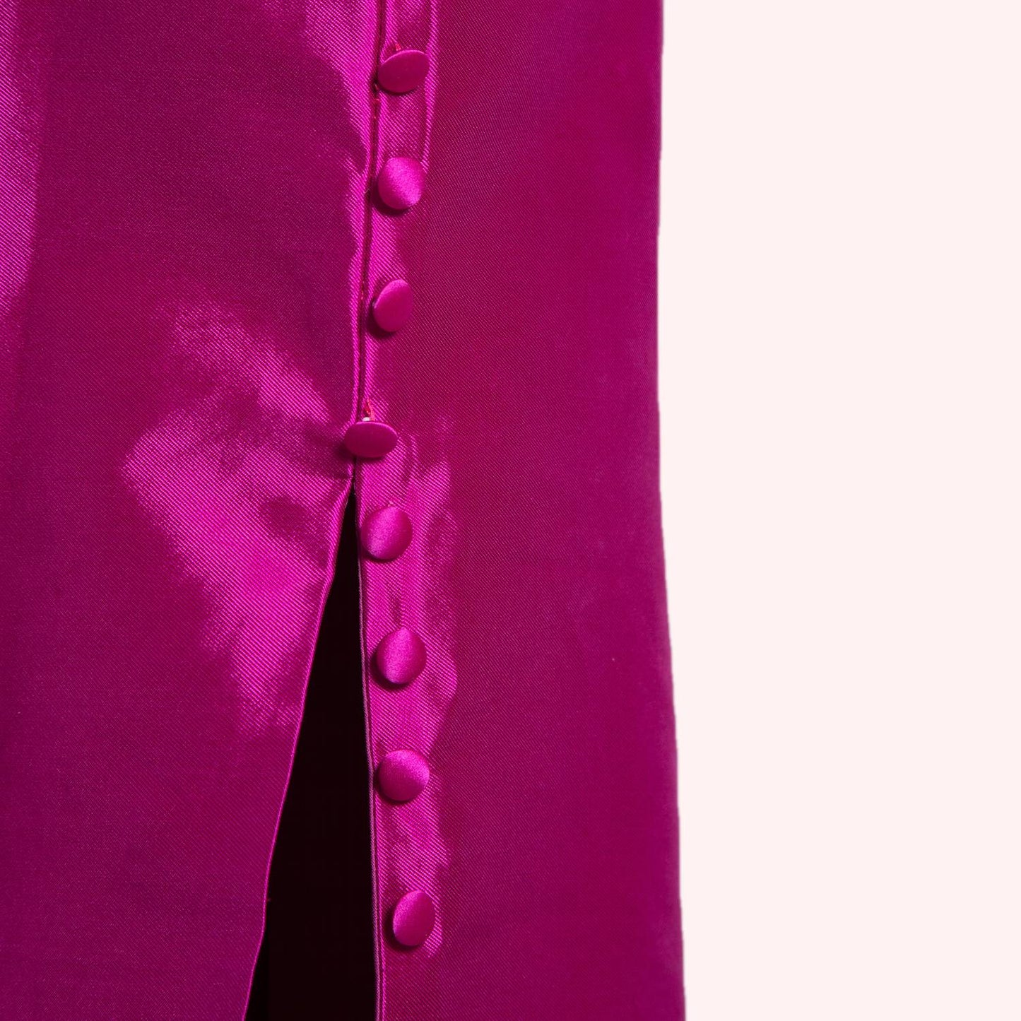 MALAN BRETON Fuschia Pink One Shoulder Silk Maxi Dress