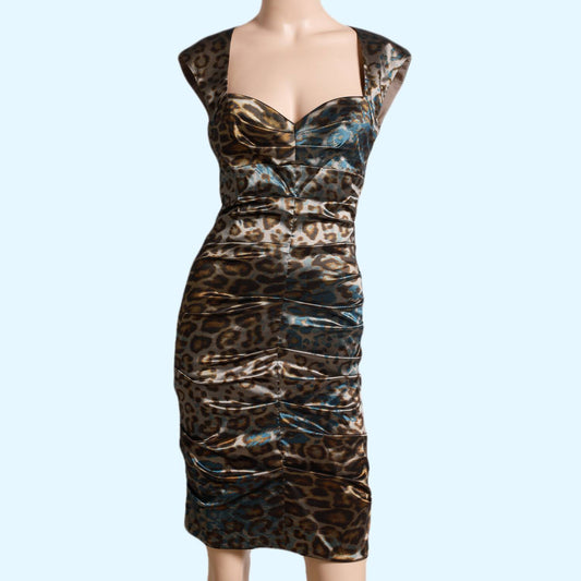 NICOLE MILLER Animal Print Sleeveless Dress