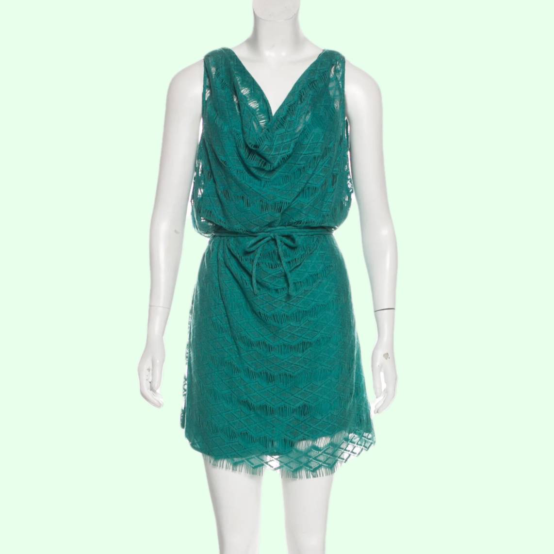 CALYPSO Turquoise Sleeveless Lace Mini Dress