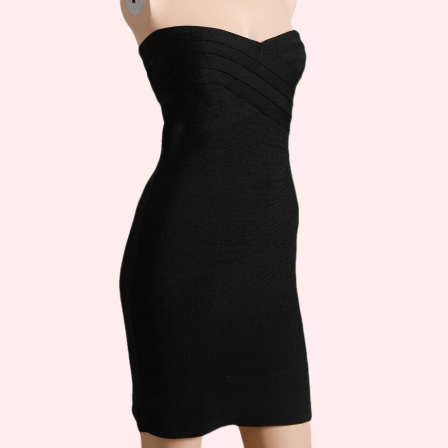 AQUA Strapless Black Mini Dress
