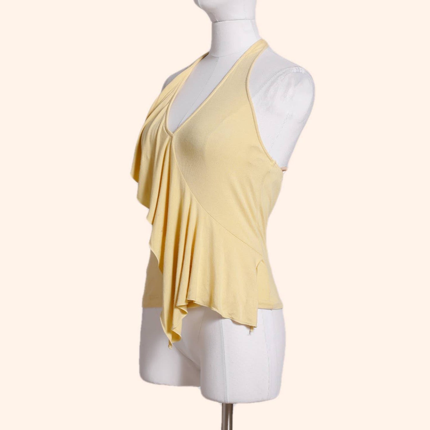 BCBGMAXAZRIA Pastel Yellow Halter Top