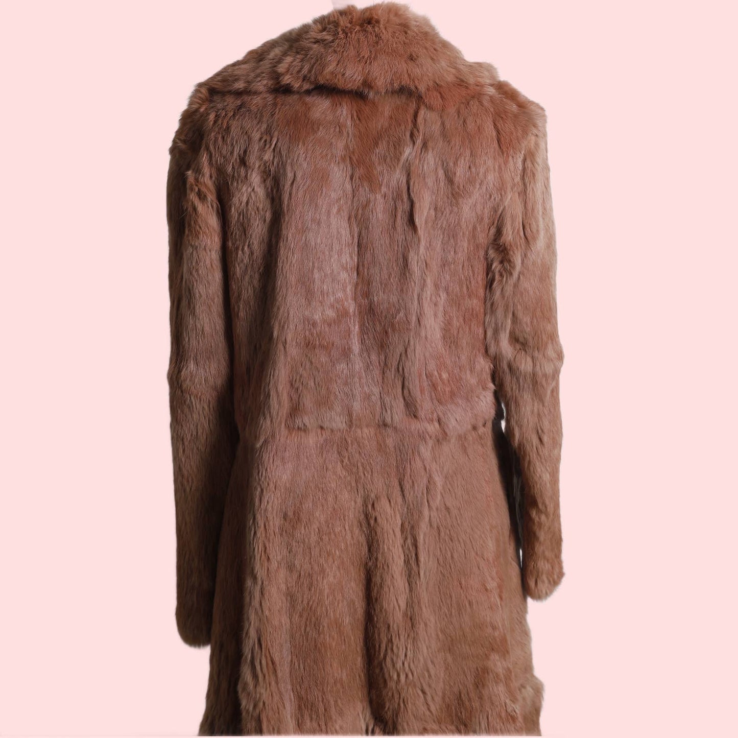 VINTAGE 1970's Dusty Rose Long Fur Coat
