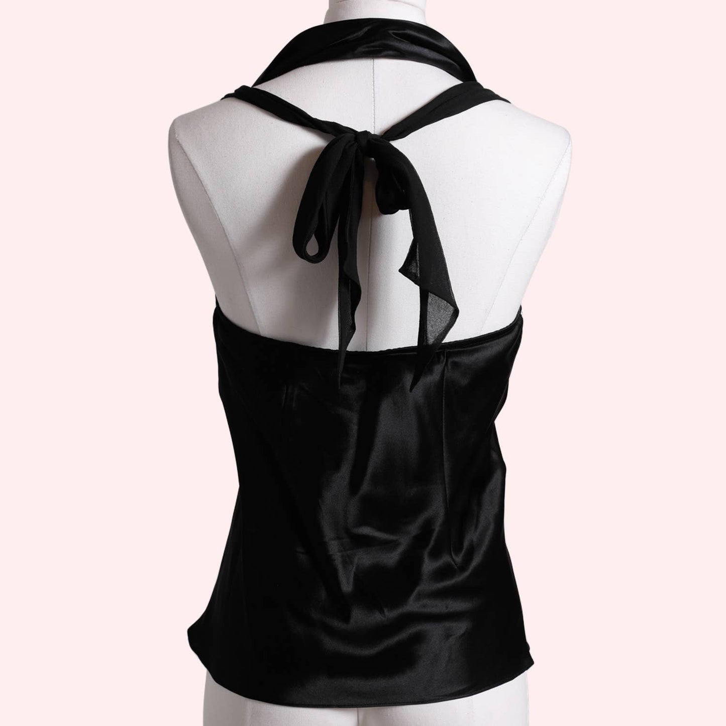 M BY MADONNA Black Silk Halter Top