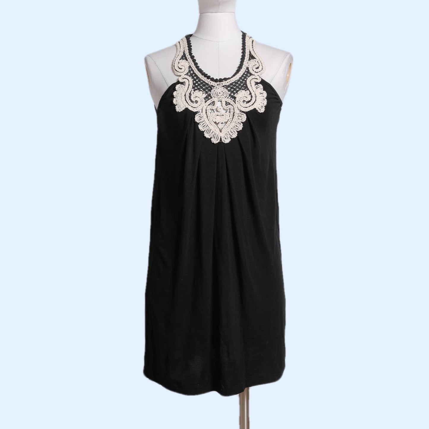 AQUA Black Lace Embellished Dress