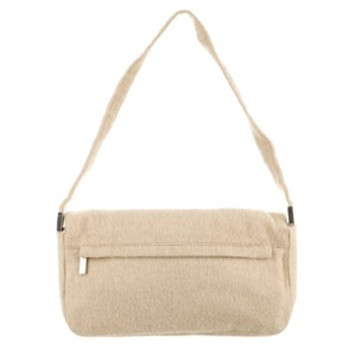 SERGIO ROSSI Beige Wool with Multicolor Embroidery and Beads Shoulder Bag