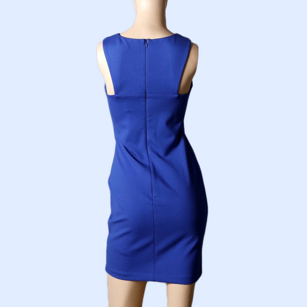 AMANDA UPRICHARD Cobalt Blue Cutout Front Sleeveless Mini Dress