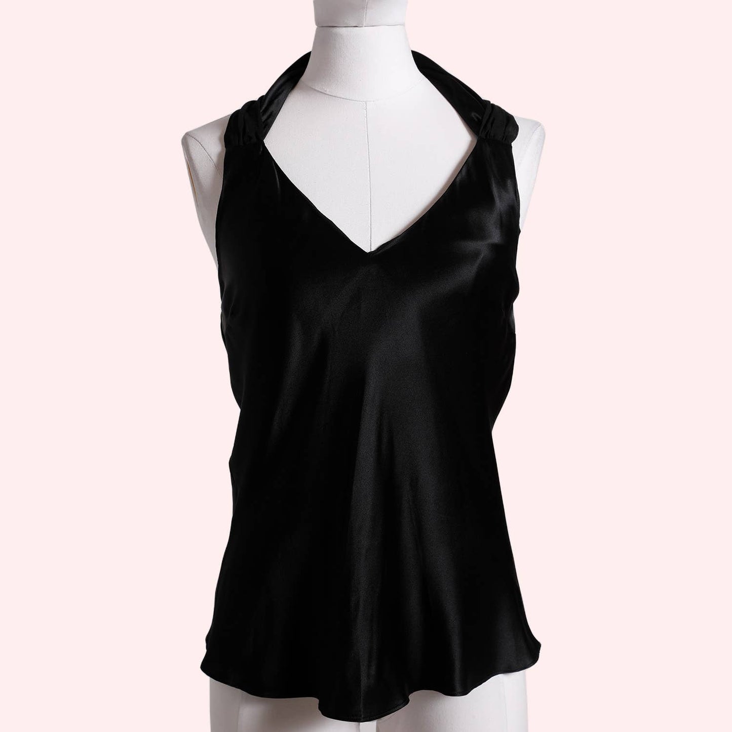 M BY MADONNA Black Silk Halter Top