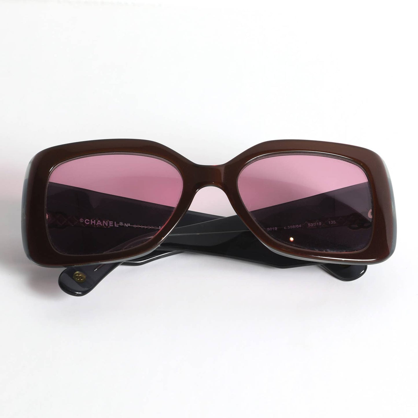 CHANEL Women's Sunglasses 5019 Quilted Pink Black Frames CC Logo