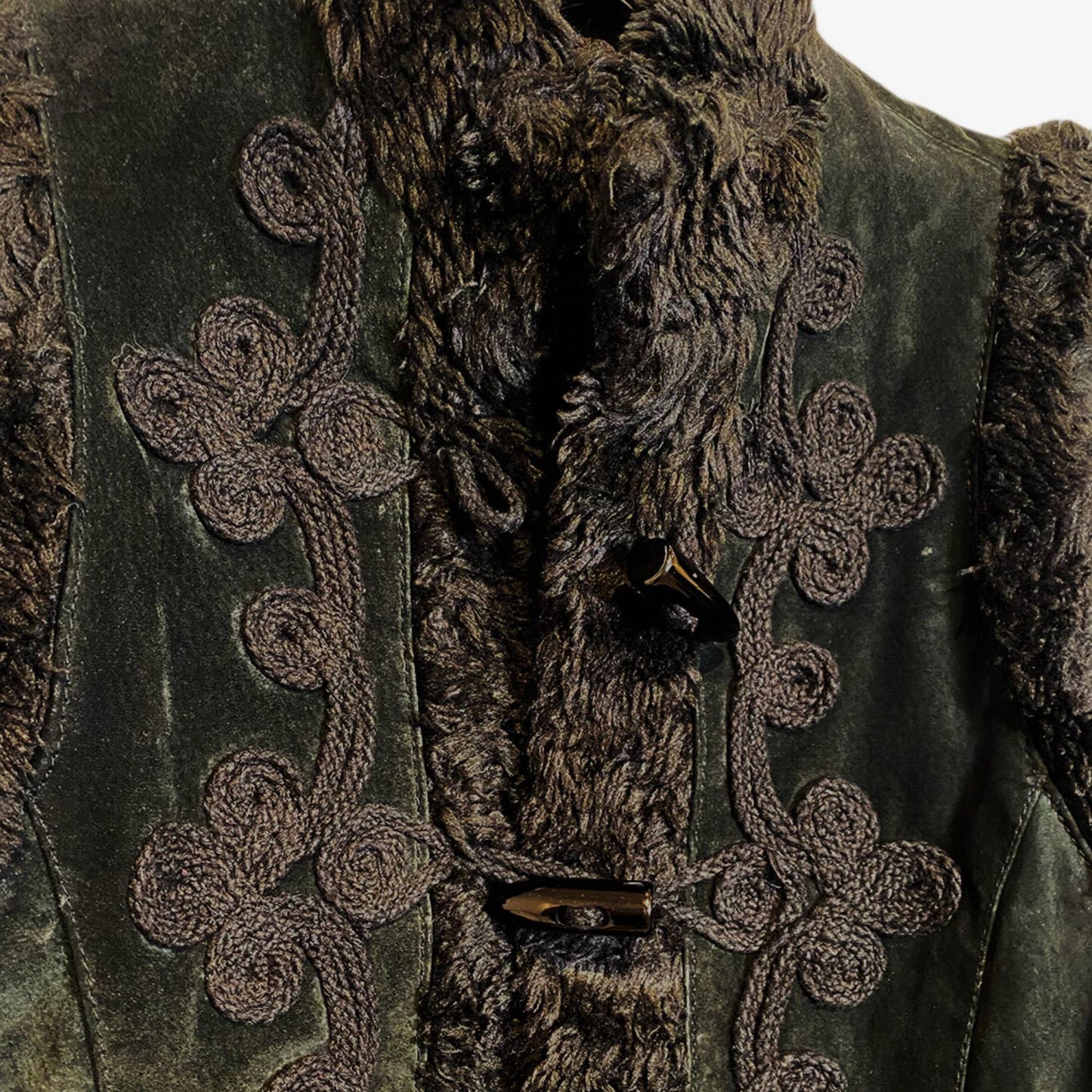 DOROTHY PERKINS Black Suede and Faux Fur Vest