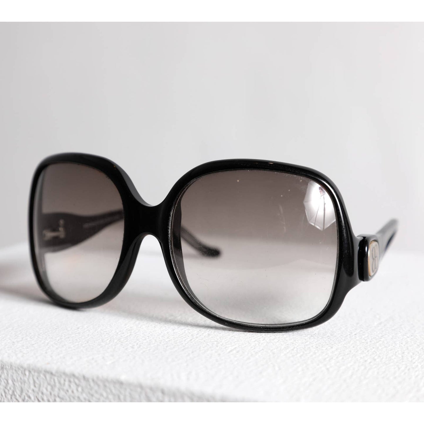 BALENCIAGA Black Framed Retro Style Sunglasses