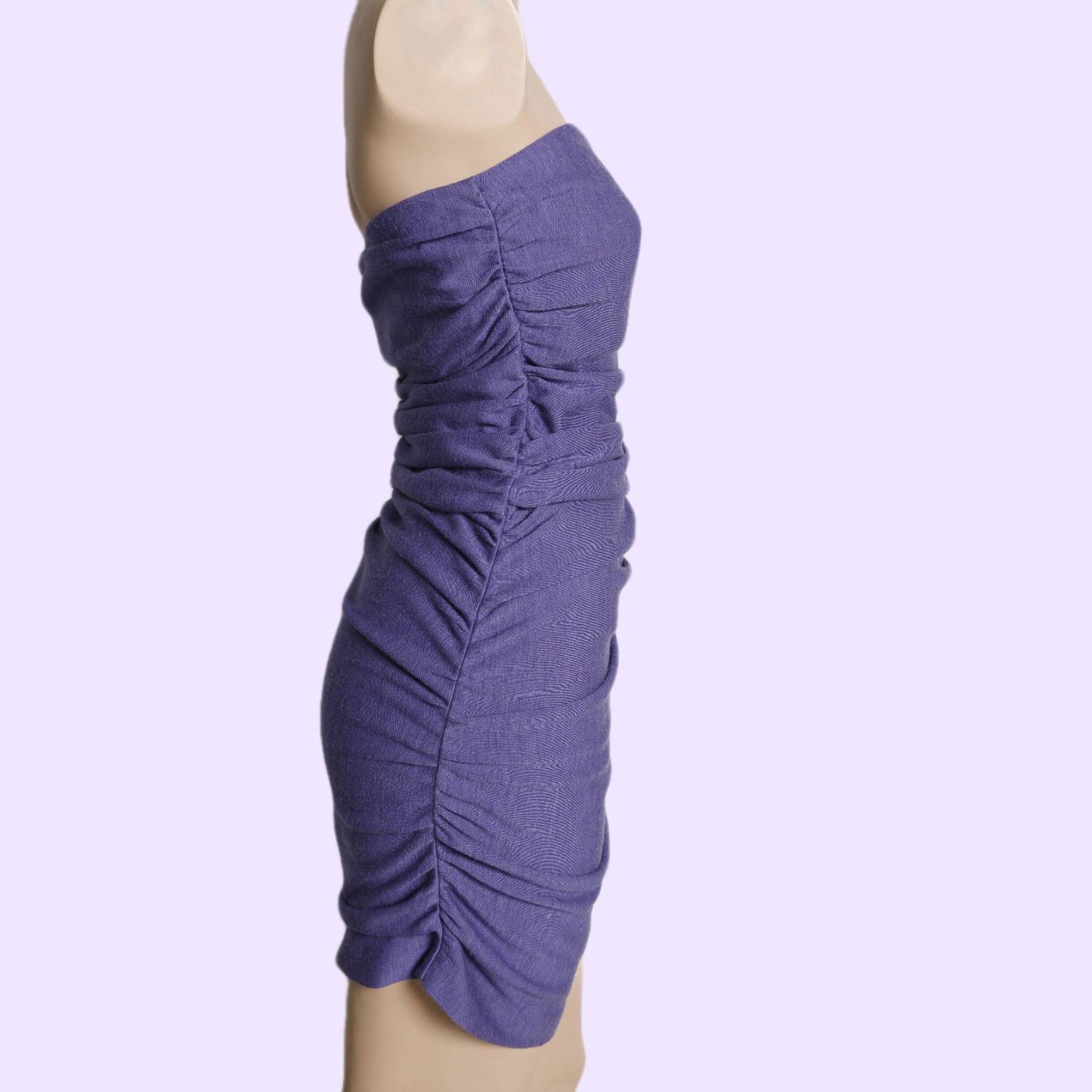 HALSTON HERITAGE Violet Wool Strapless Dress