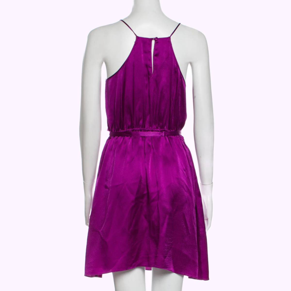 REBECCA TAYLOR Fuchsia Silk Spaghetti Strap Dress