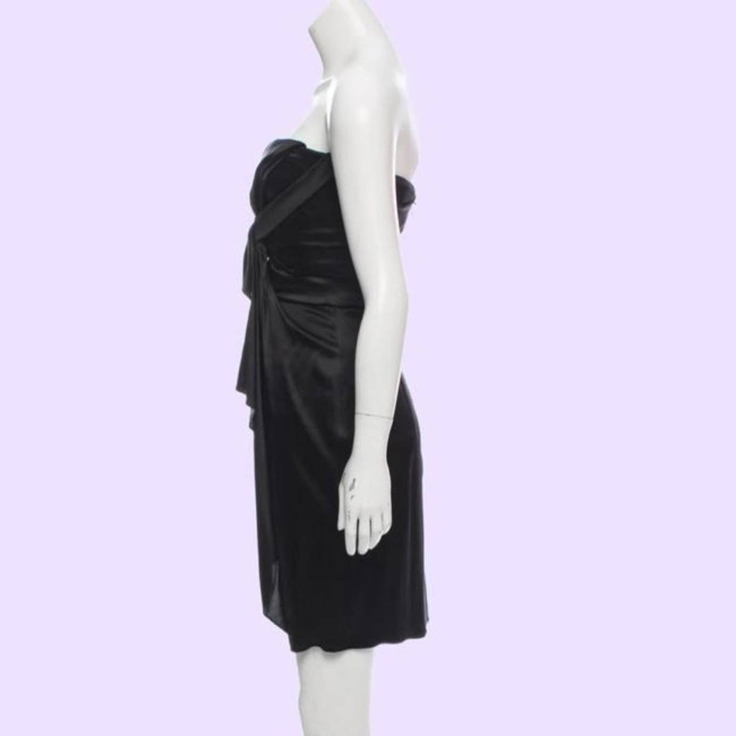 JASMINE DI MILO Black Strapless Silk Cocktail Dress 