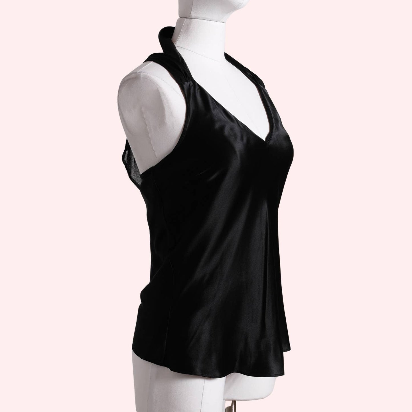 M BY MADONNA Black Silk Halter Top