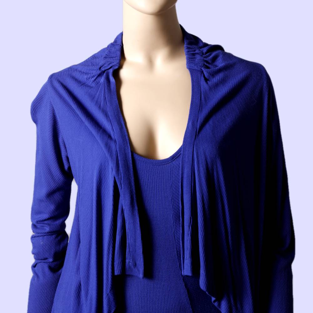 ZERO + MARIA CORNEJO Two Piece Cobalt Blue Mini Dress and Cardigan Set