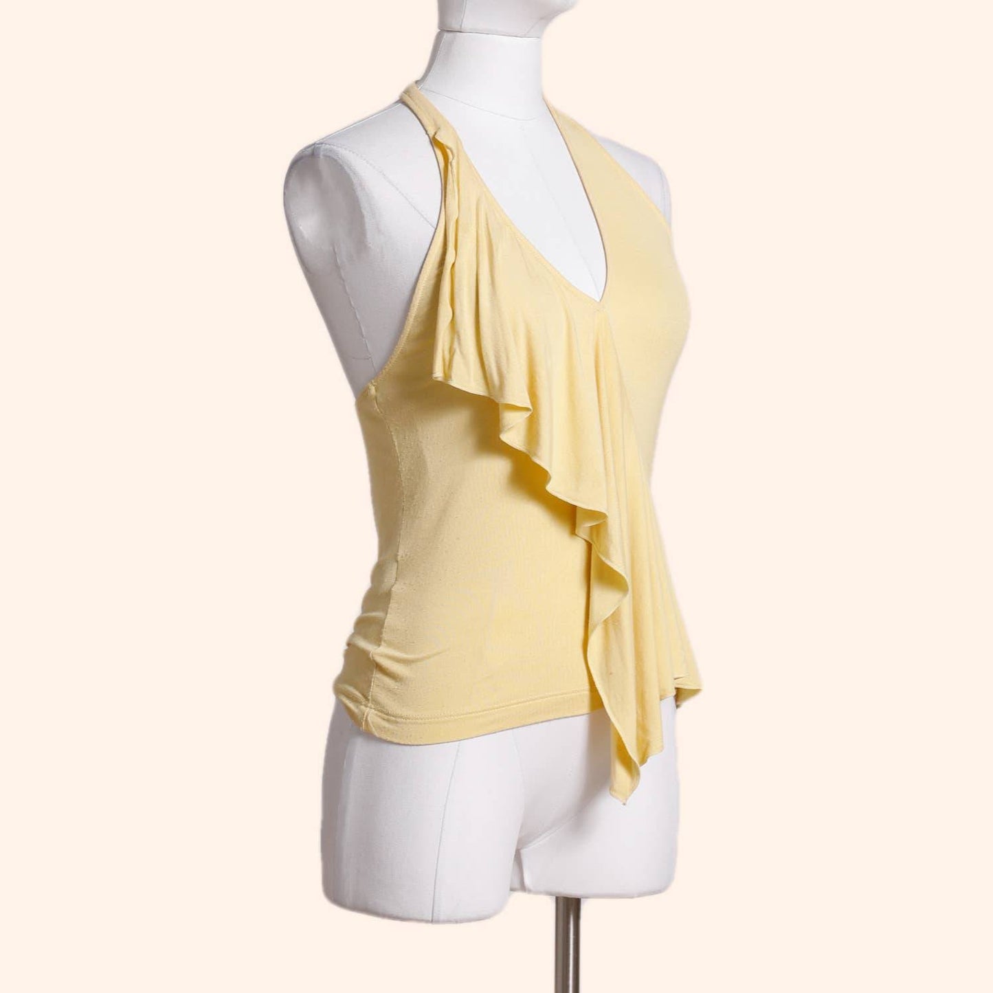 BCBGMAXAZRIA Pastel Yellow Halter Top