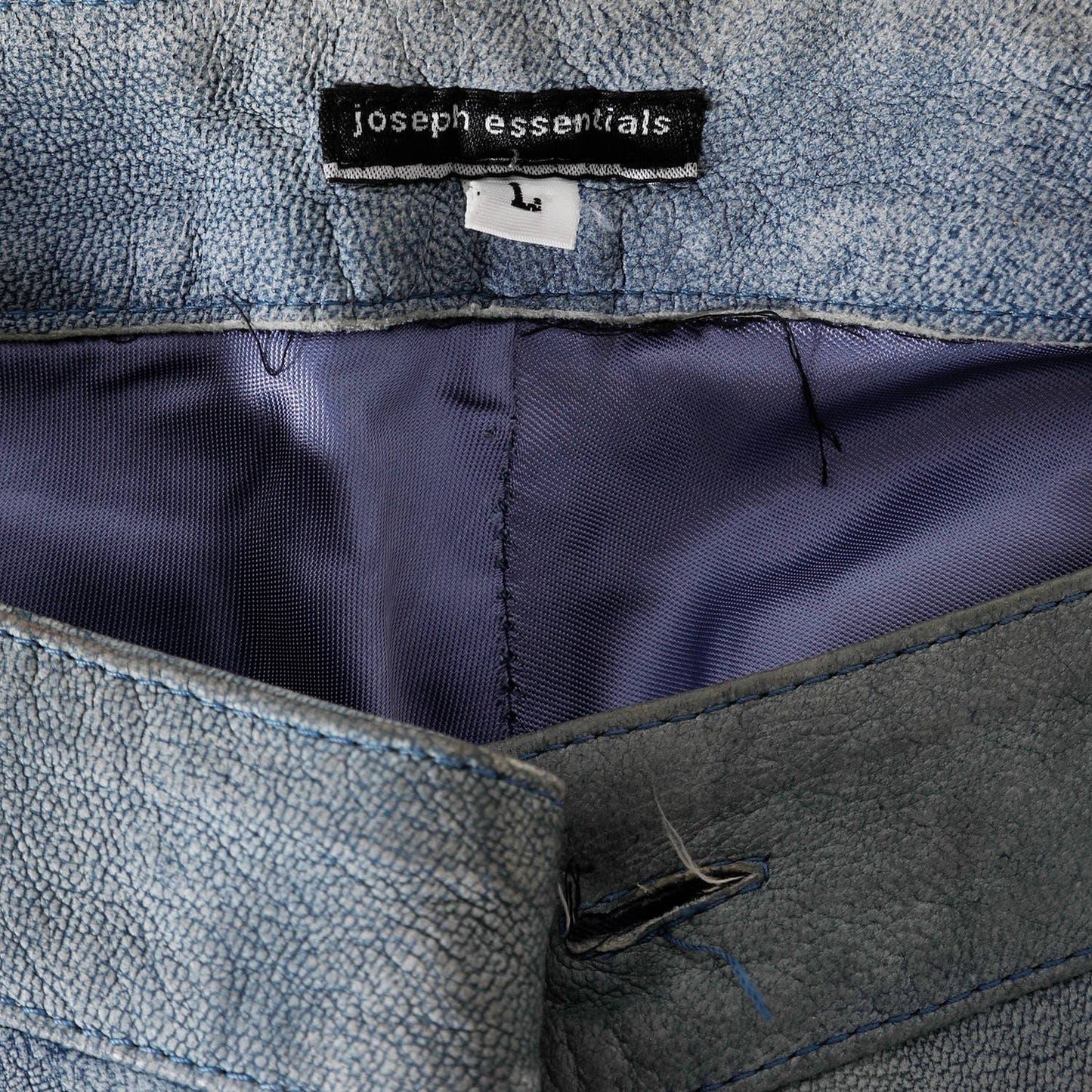 JOSEPH Blue Leather Trousers