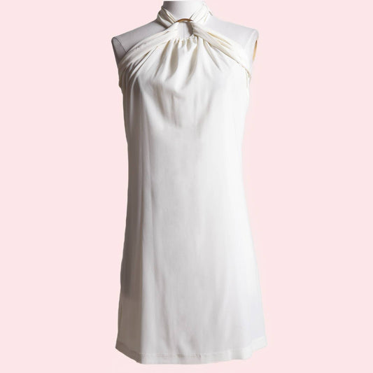 ADELE FADO White Halter Mini Dress