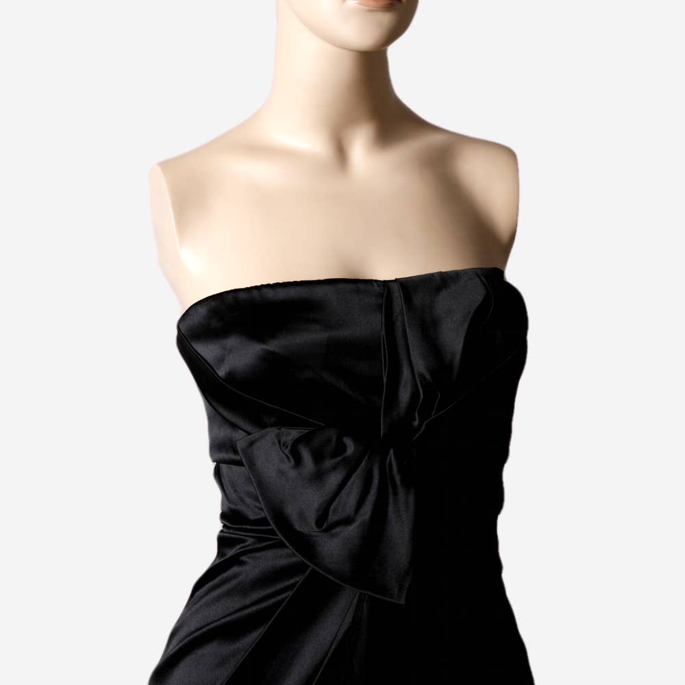 JASMINE DI MILO Black Strapless Silk Cocktail Dress 