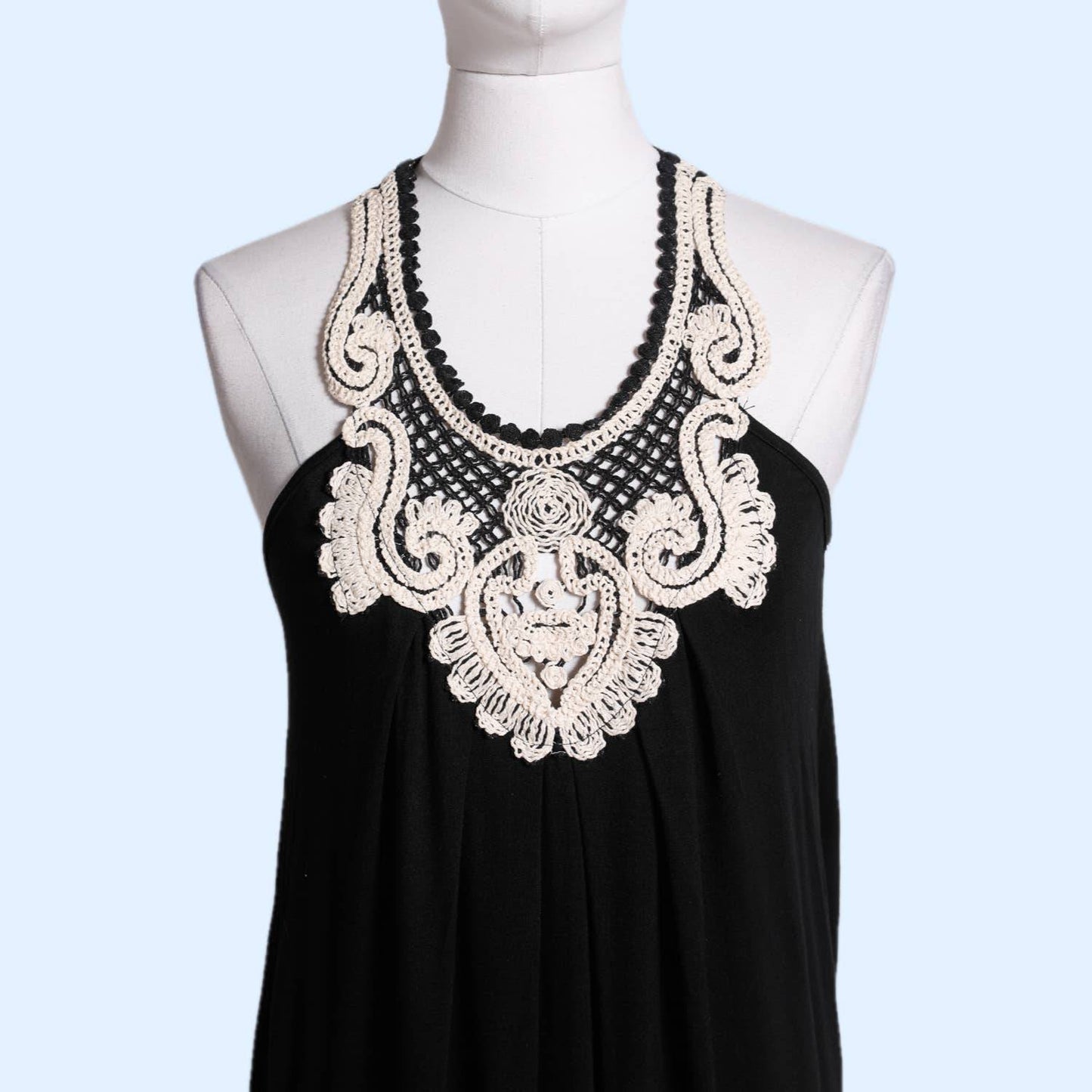 AQUA Black Lace Embellished Dress