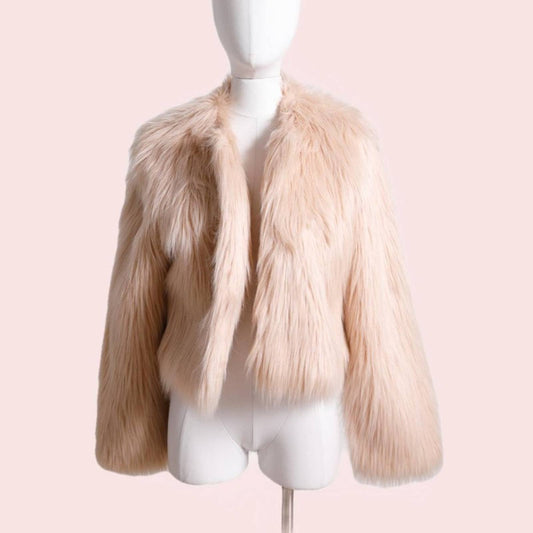 VINTAGE Pale Pink Faux Fur Jacket