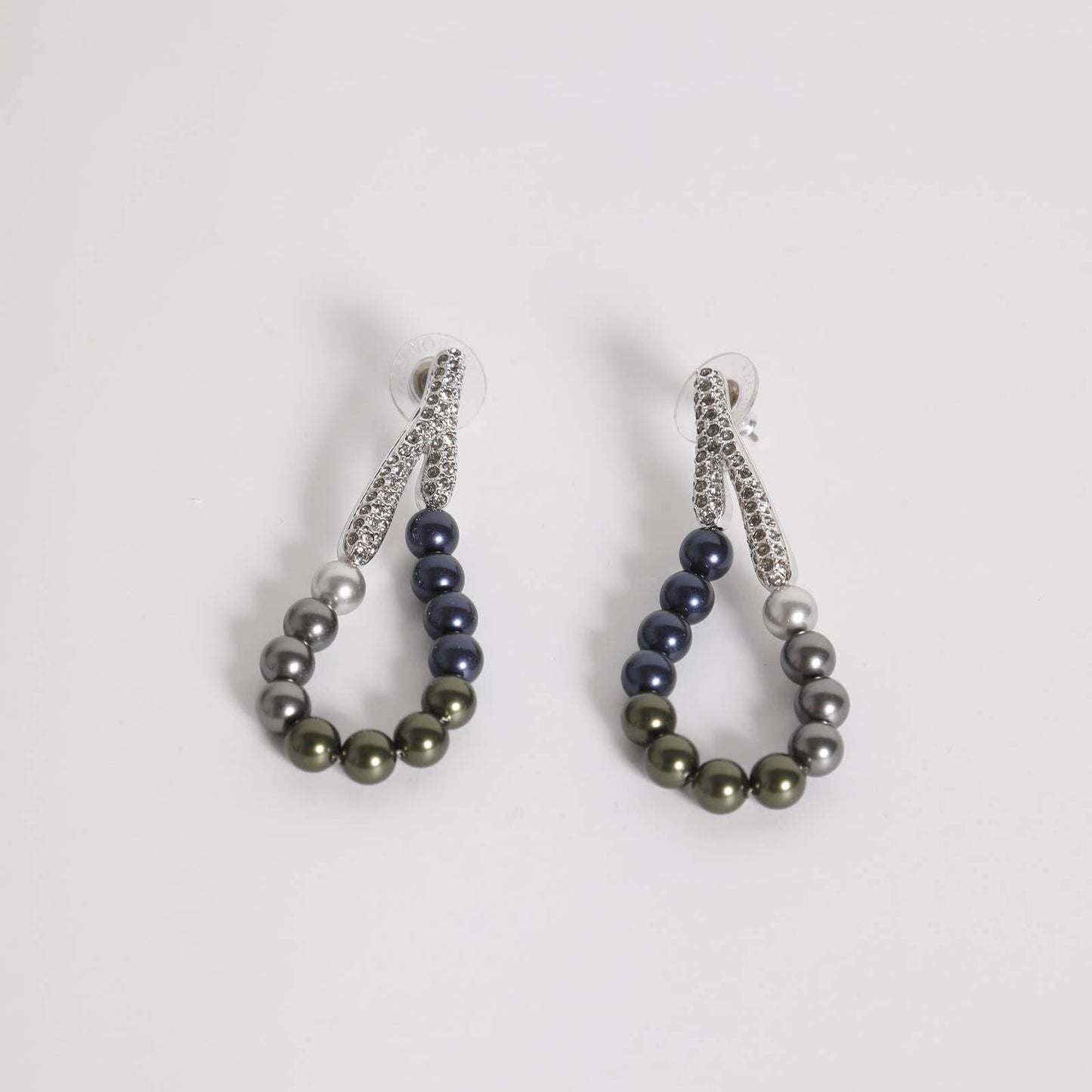 SWAROVSKI Blue, Green, Silver Pearl and Crystal Earrings