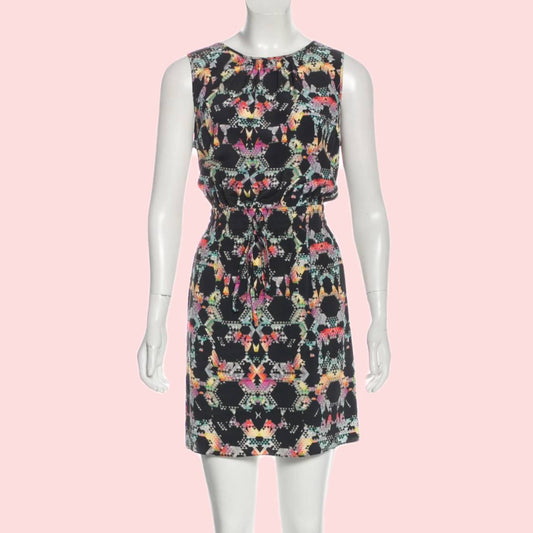 TIBI Silk Kaleidoscope Print Mini Dress