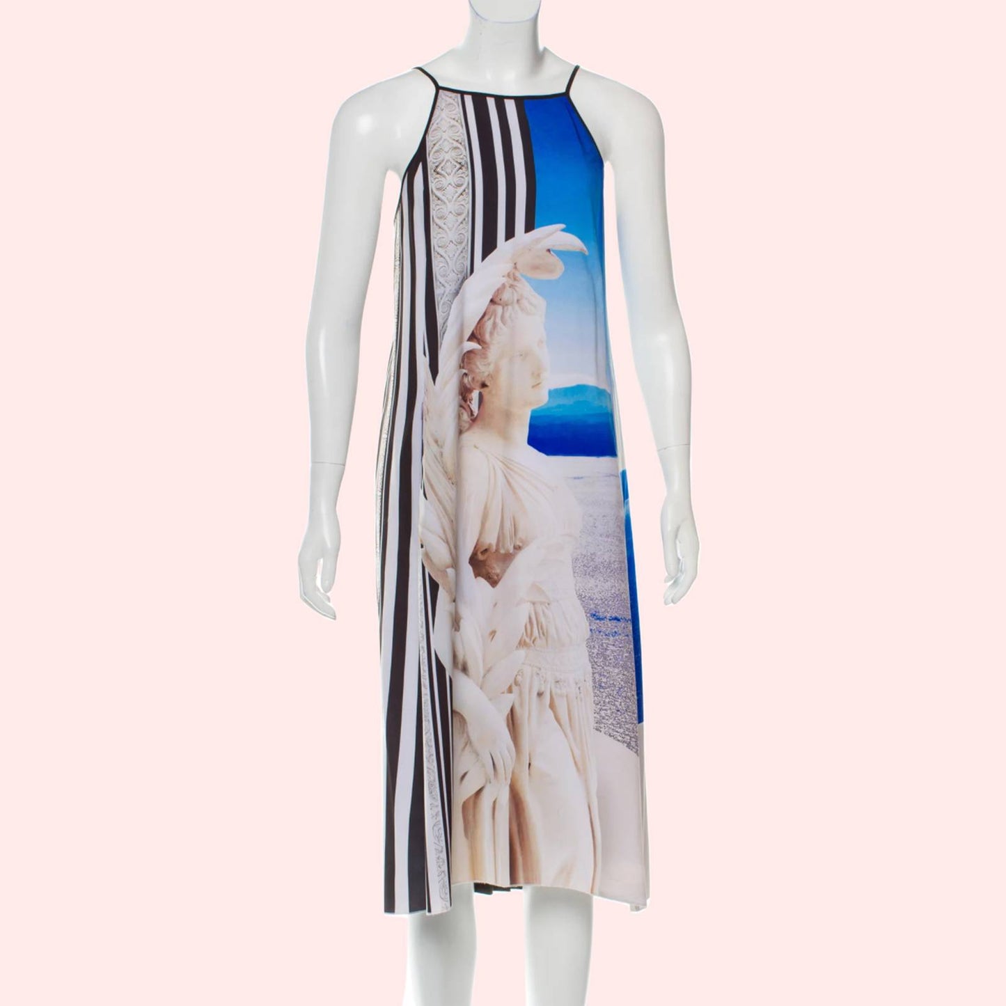 CLOVER CANYON Blue, White, and Black Printed Midi Dress