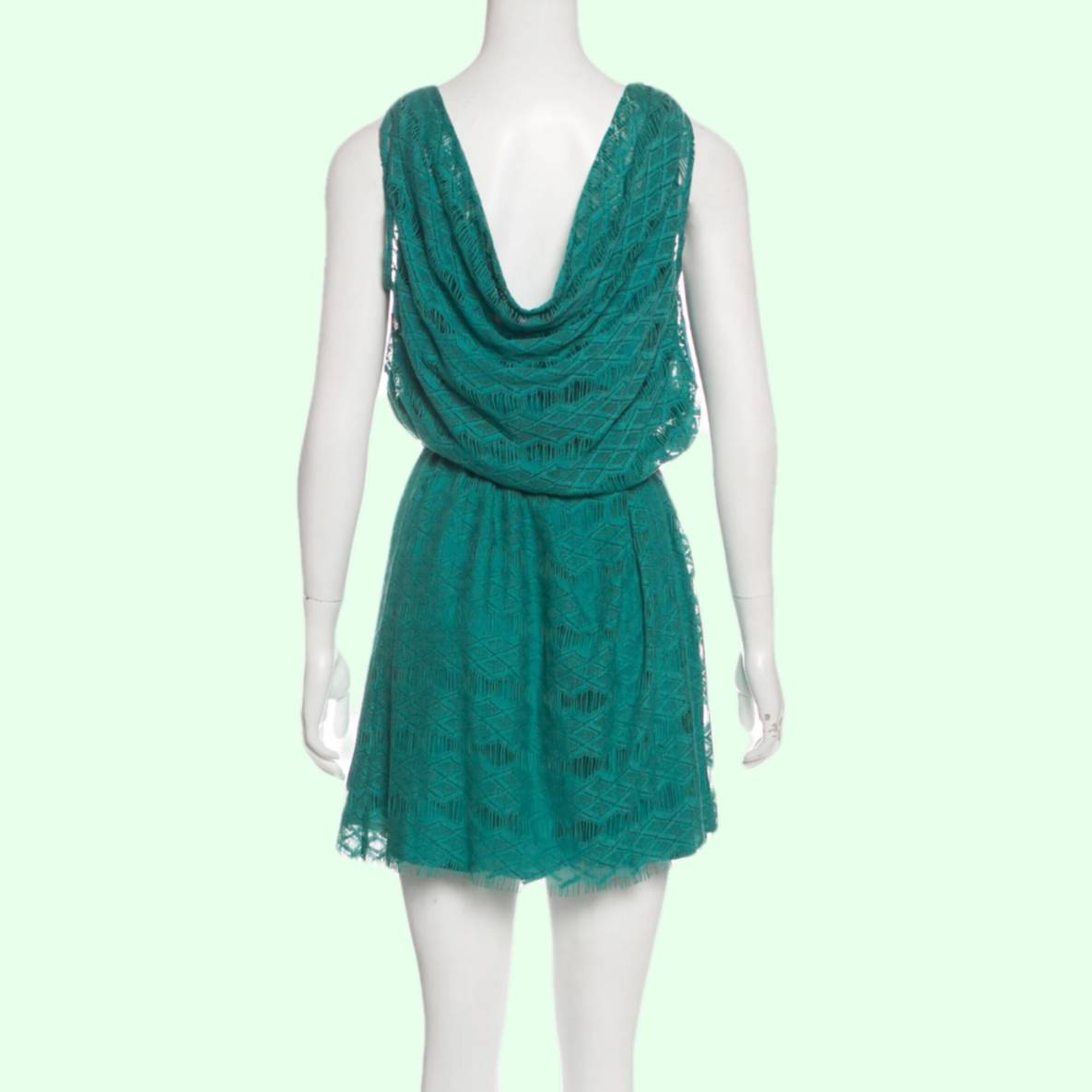 CALYPSO Turquoise Sleeveless Lace Mini Dress